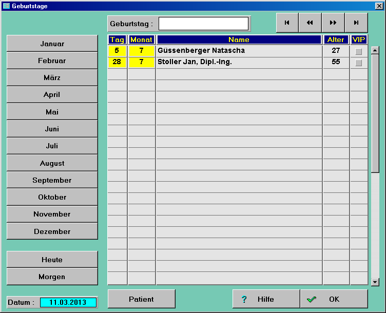 Geburtstage